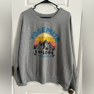 Zoe + Liv Gray Yosemite National Park “Explore Outdoors” Graphic Crewneck